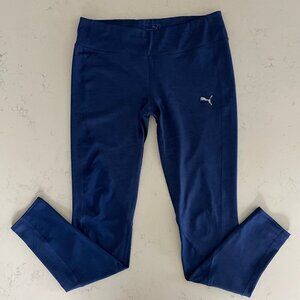 Puma Dry Cell Sleek Mid Rise Solid & Monochromatic Pattern Leggings Blue Sz M/L